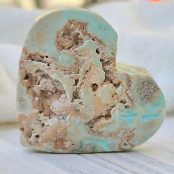 Hemimorphite ✦ Heart-Shaped Crystal ✦ 59g Blue-Green w/ Emotional Balance - Picture 1 of 15